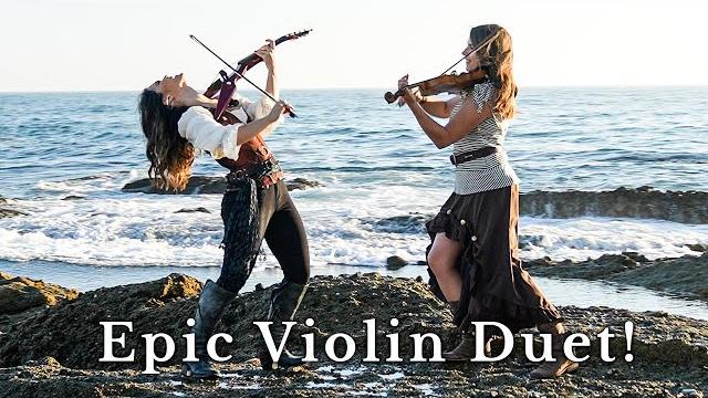 Wellerman x he's a pirate (violin cover duet) taylor davis & mia asano