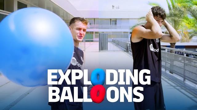 🎈💥💥🎈 boom! exploding balloons challenge with marc casadó & héctor fort | fc barcelona 🔵🔴