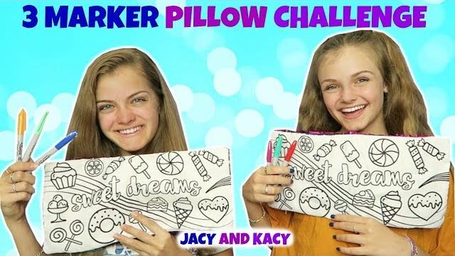 3 marker pillow challenge ~ fun diy pillows ~ jacy and kacy