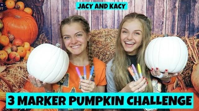 3 marker pumpkin challenge ~ fun diy pumpkins ~ jacy and kacy